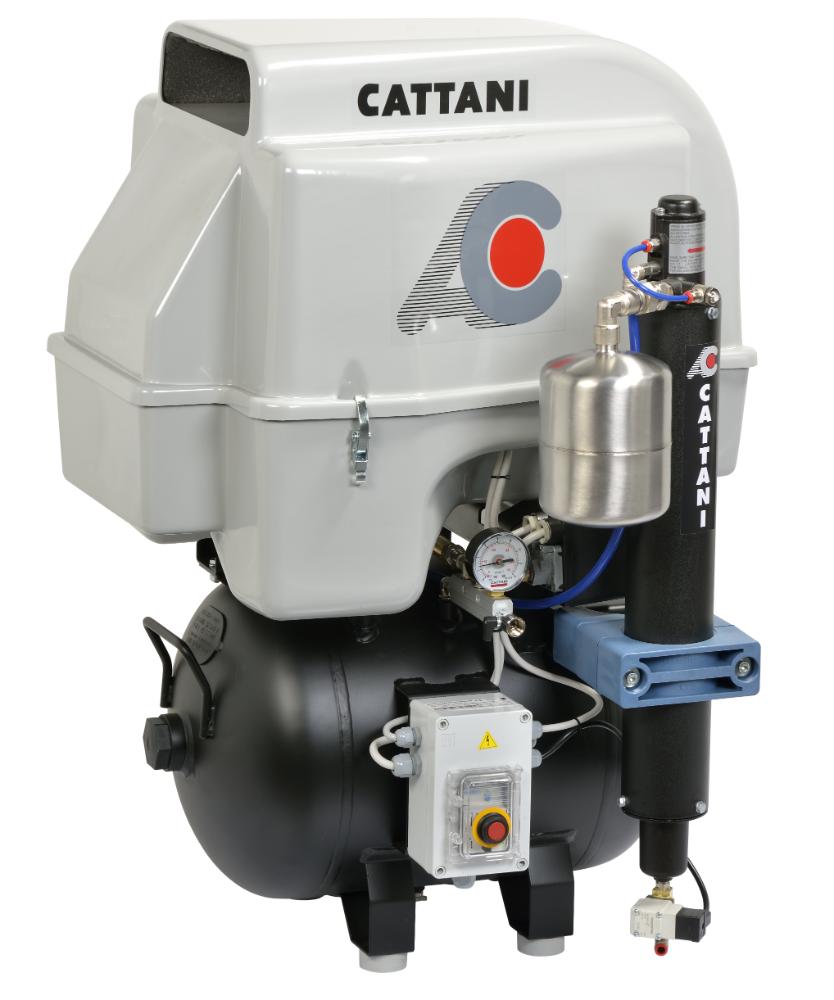 Cattani AC300Q Oil-less Compressor with sound-reducing hood