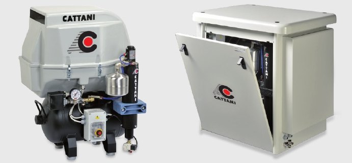 Cattani Oil-less Compressor sound hood and cabinet